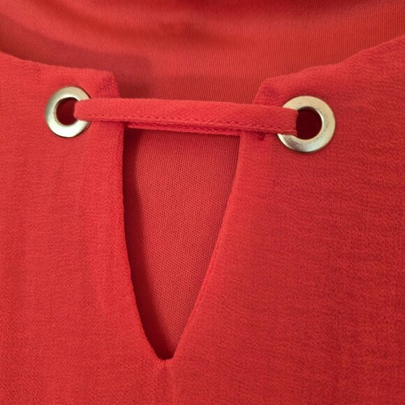 1X  Chloe+rene Sleeveless A-Line Lined Knee Length Shift Dress Orangie Red - Picture 2 of 9